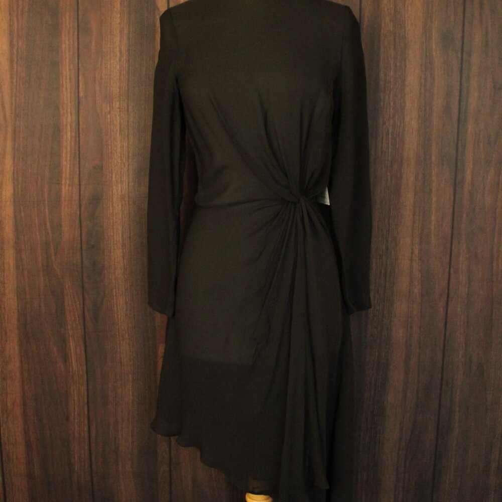 Anine Bing New With Tags Black Dress, Sz Small, Silk Chiffon, Asymmetrical Hem - Picture 2 of 12